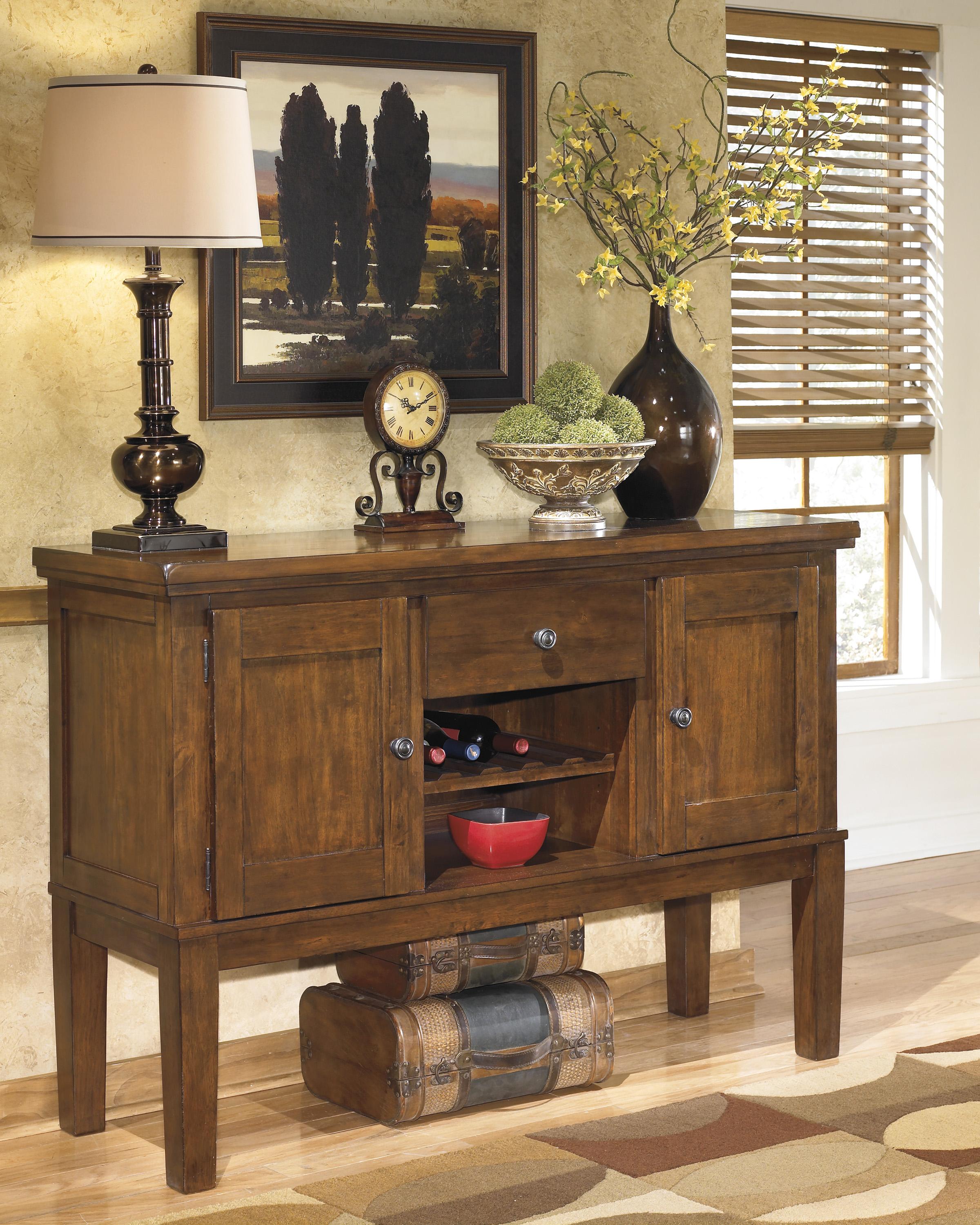Signature Design by Ashley Ralene D594 60 Casual Dining Room Server With Wine Rack Furniture and ApplianceMart Servers